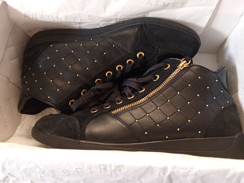 GEOX Respira czarno złote  sneakersy
