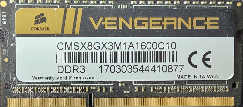 Corsair Vengeance DDR3 8GB 1600MHz 12800 CMSX8GX3M1A1600C10