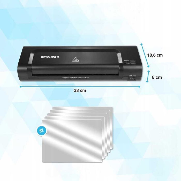 Ламінатор FICHERO А4 + 5 АРКУШІВ. Новий в упаковці.