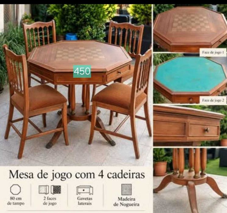 Mesa de Jogo e cadeiras