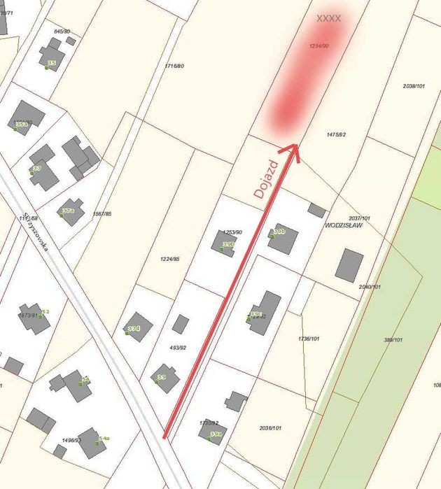 Budowlana działka z utwardzonym dojazdem