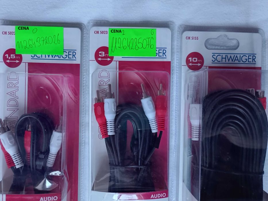 Kabel audio przedłużacz 2RCA-2RCA cinch m/ż długość 10m SCHWAIGER