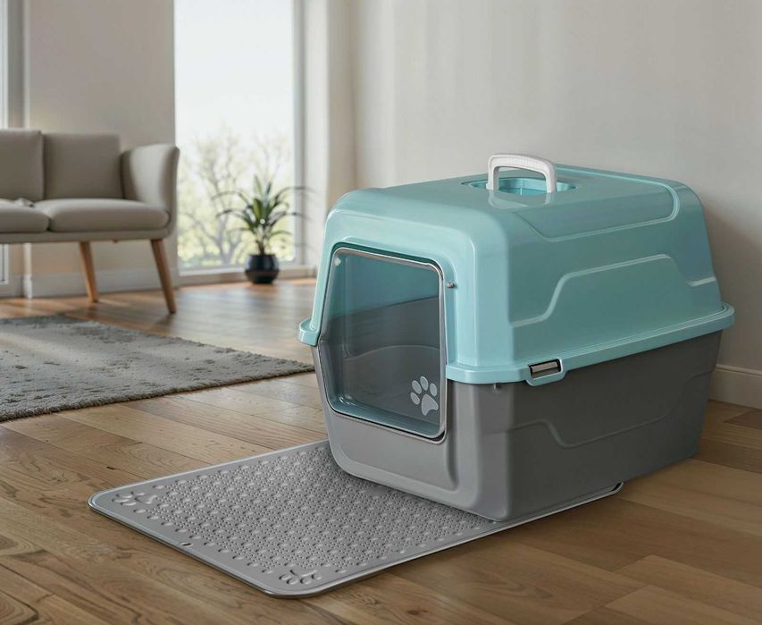 DUŻA Kuweta zamknięta dla kota na żwirek z filtrem ŁOPATKA GRATIS