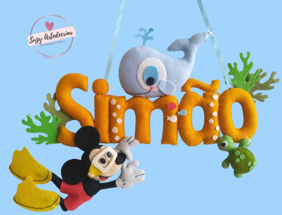 Enfeite Porta Placa Mickey Mouse