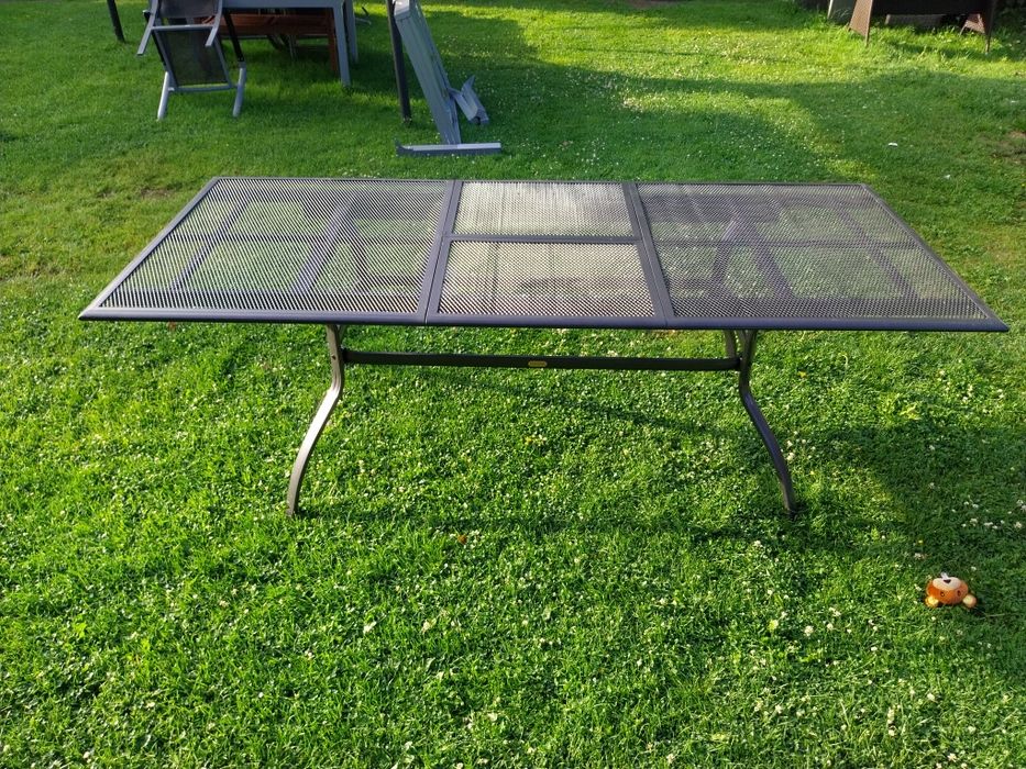 Stół ogrodowy aluminiowo szklany