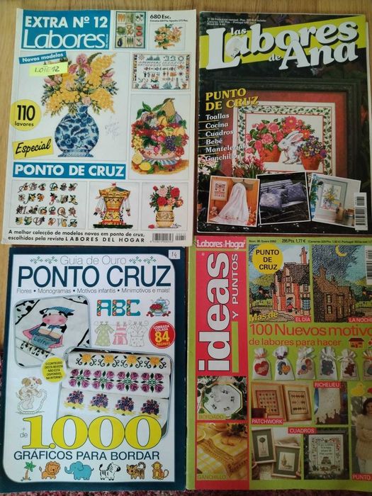 Revistas de lavores (Ponto cruz, malhas e decoração) c/moldes