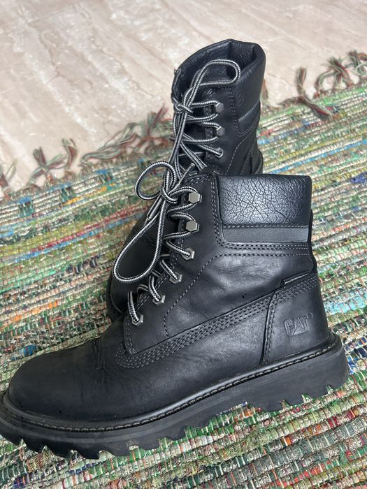 Черевики чоловічі (унісекс) чорні шкіряні caterpillar (cat footwear) модель deplete wp (waterproof мембрана) 40 розмір