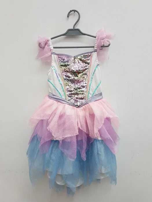 Sukienka przebranie Jednorożec tęcza rozmiar 110-116 cm G039