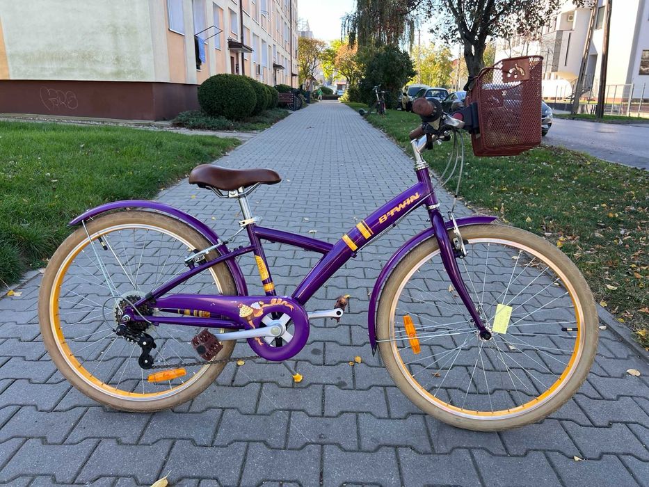 Rower dziecięcy BTWIN Poply 500 24" fioletowy