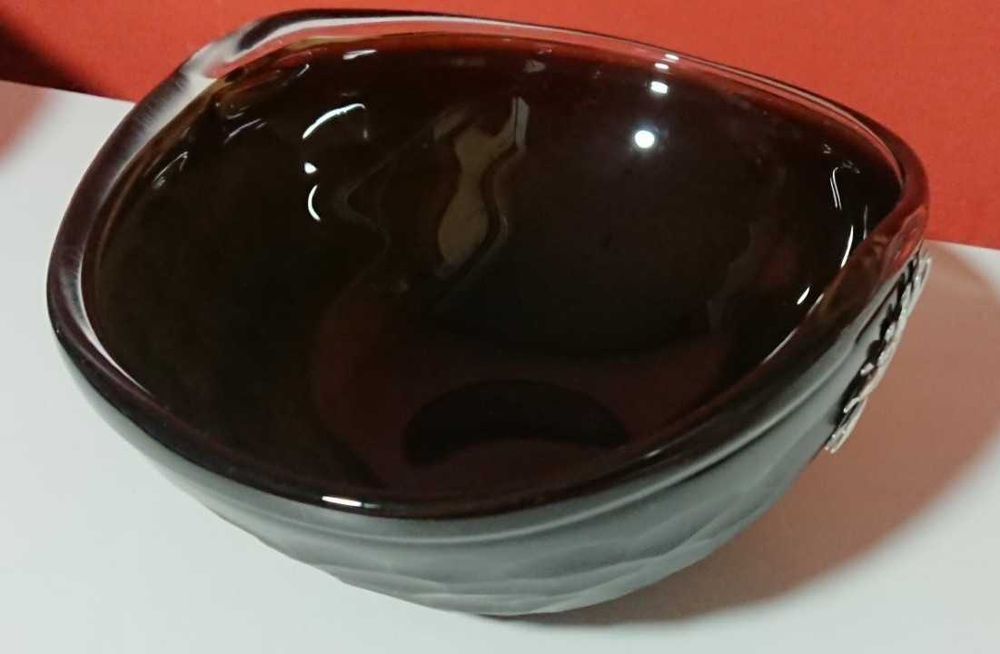 Conjunto de 2 peças decorativas em vidro preto opaco