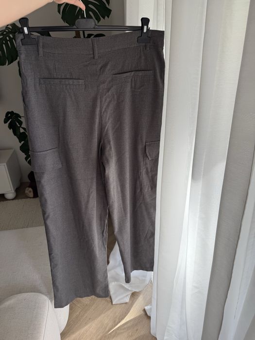 Szare spodnie XL bojowki eleganckie codzienne