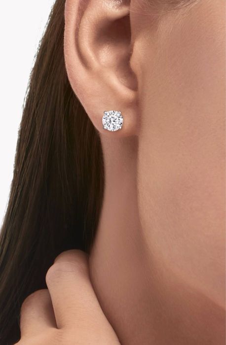 Сережки пусети з діамантами 2.0ct   Біле золото Сертифікати GIA
