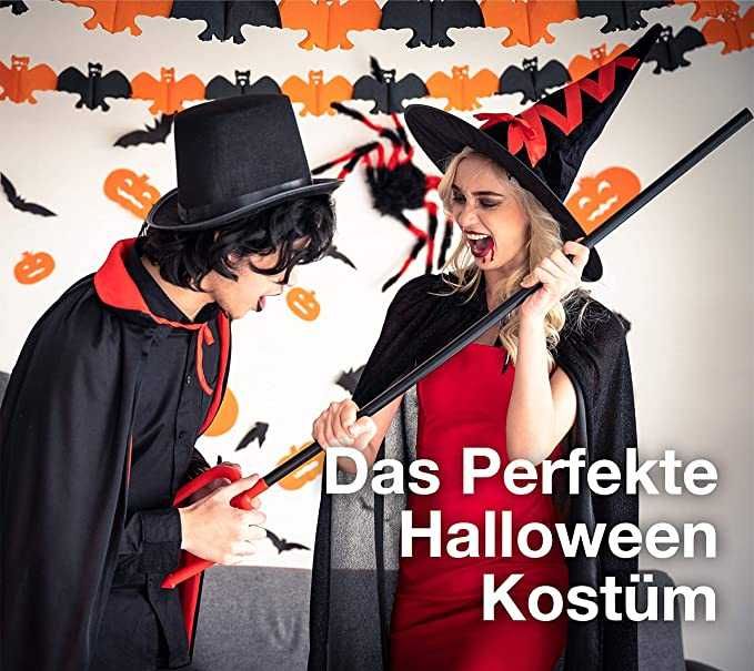 Capa de fantasia de Halloween - vermelho e preto, nova
