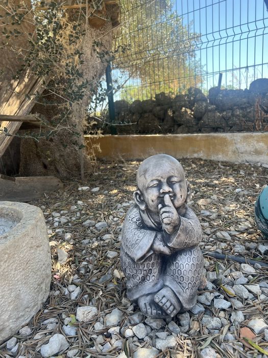Decoração de jardim budas não ouço não vejo não falo em cimento