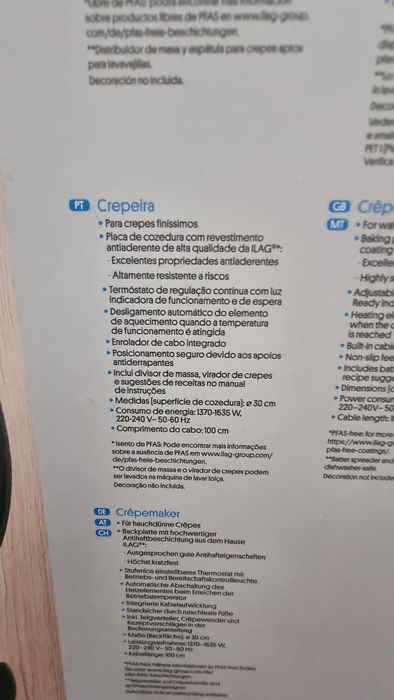 Maquina de fazer crepes  por estrear