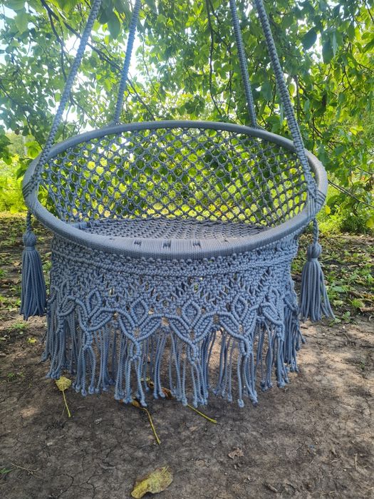 Підвісне крісло-гойдалка "Комфорт" в стилі макраме