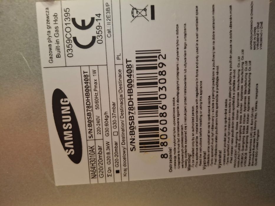 Płyta gazowa  na 4 palniki