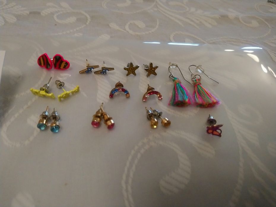 Zestaw-kolczyki, wkrętki dla dziewczynki,