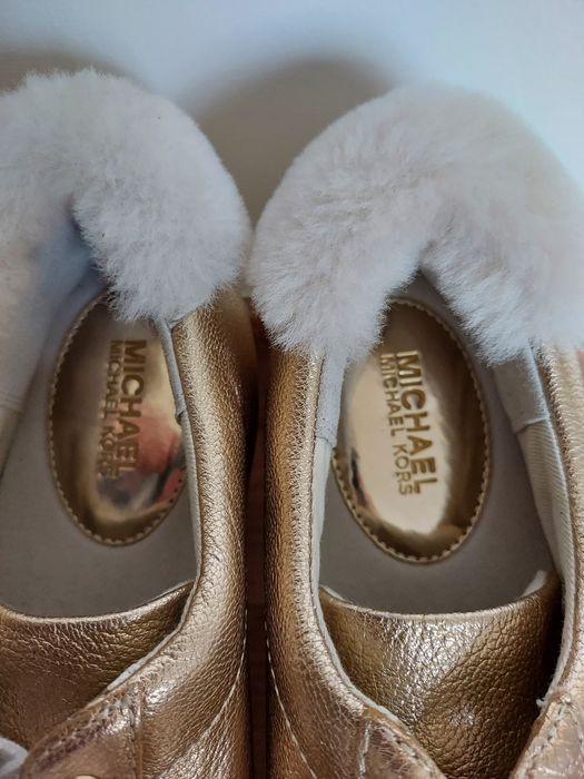 Michael Kors Poppy Gold Damskie Buty Skóra