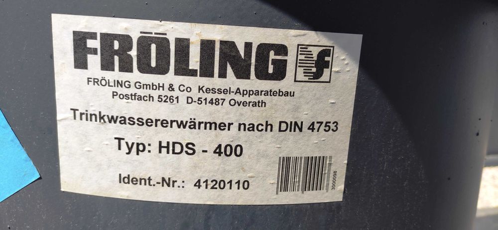 Bojler nierdzewny 400 L WYMIENNIK nierdzewka VIESSMANN FROLING zasobnik CWU