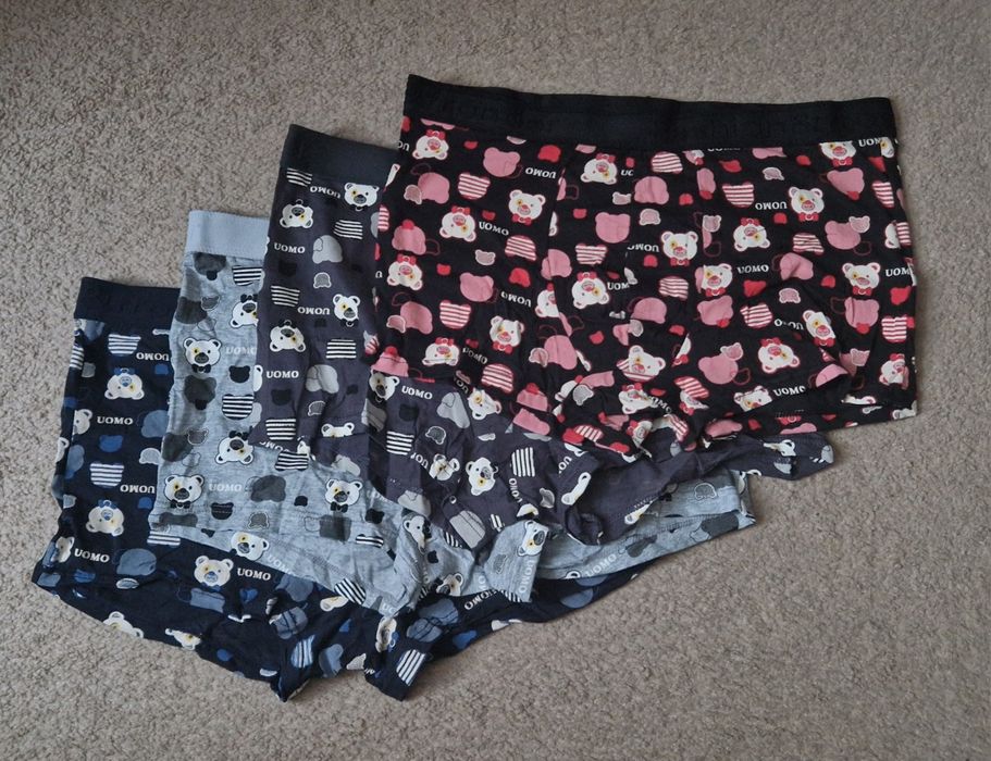 Bokserki męskie majtki L 4pak 4 sztuki misie chłopięce  nowe