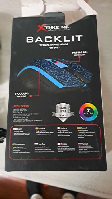 Rato gaming ótico com fio