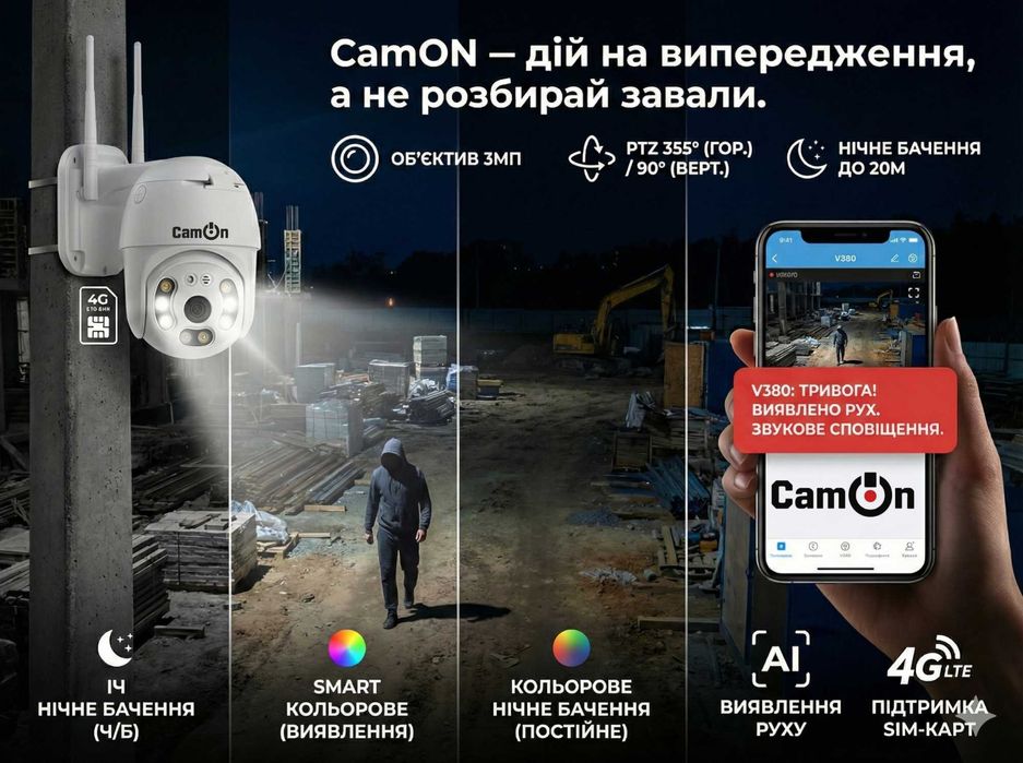 WiFi камера CamON V380-P8 — відеоспостереження в твоєму кармані!