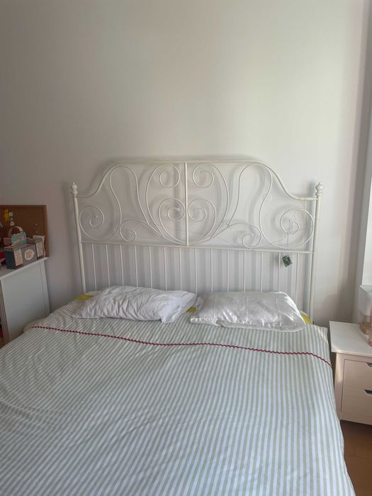 cama ferro branco