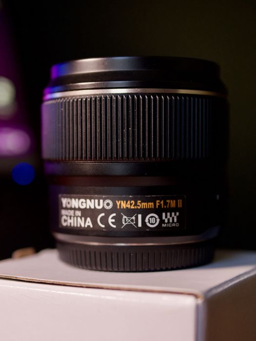 Обʼєктив Yongnuo 42.5mm f1.7 mark 2 micro 4/3 panasonic olympus