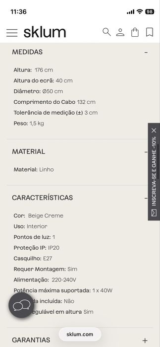 Candeeiro de teto SKLUM 50cm
