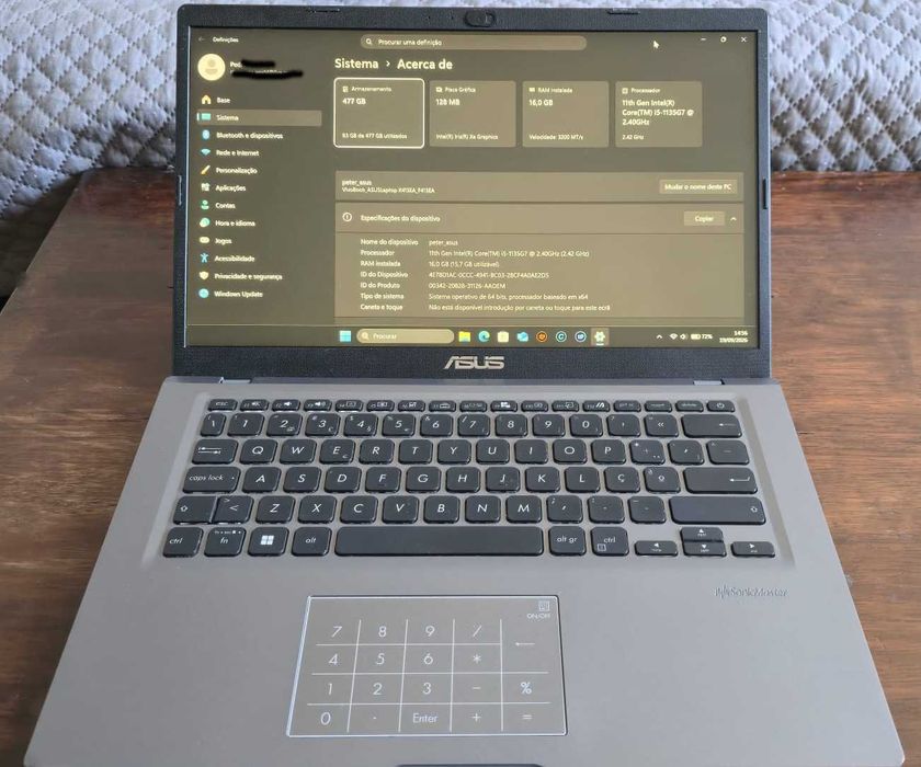 Portátil ASUS VivoBook | Intel i5 11ª Gen | 16GB RAM | SSD 512GB