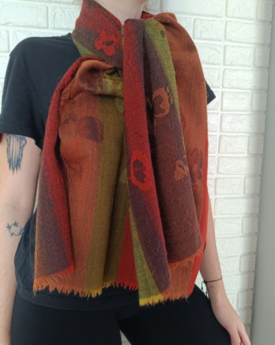 Szal 100% wool wełna Francuski szalik