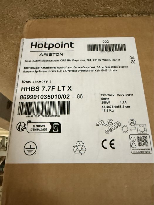 Exaustor Hotpoint Ariston HHBS 7.7F LT X 70 cm Inox - Como novo