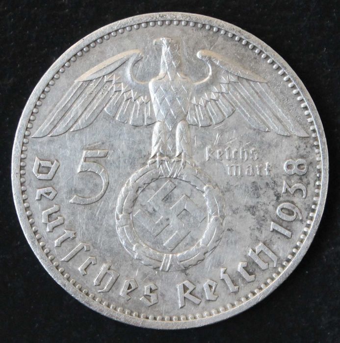 монета 5 марок 1936,1938 года