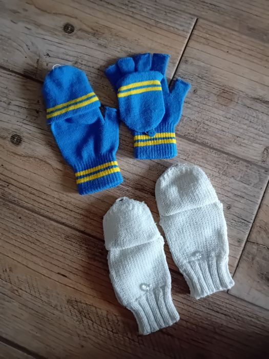 Rękawiczki dwa w jednym z klapka zakryte i odkryte palce