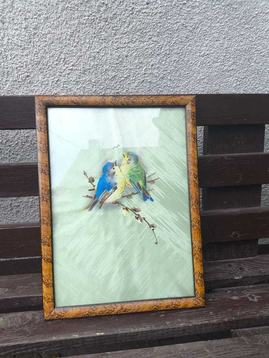 obrazy na papierze w ramie z szybą