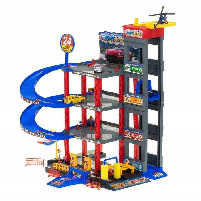 Garaż tor parking samochodowy 5-piętrowy dla dzieci autka helikopter