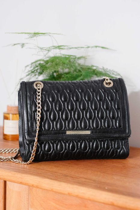 Skórzana torebka Day Birger et Mikkelsen pikowana czarna klasyk