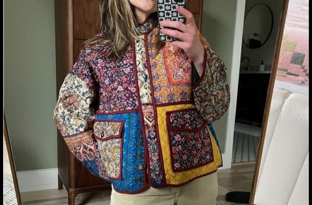 Kurtka Zara boho patchwork
