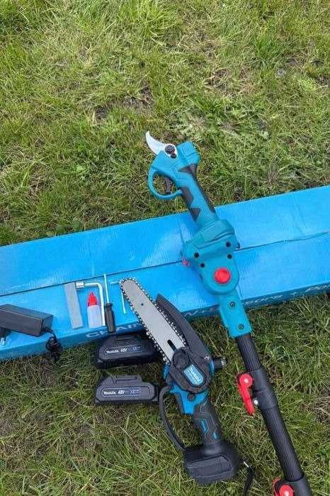 Акумуляторний секатор зі штангою + акумуляторна ланцюгова пила makita