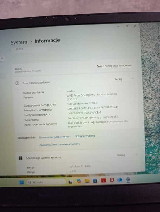 Laptop Gamingowy Lenovo IdeaPad Gaming 3