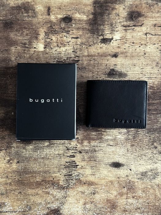 Bugatti  porfel męski  skórzany - skóra naturalna  mały mini czarny  nowy