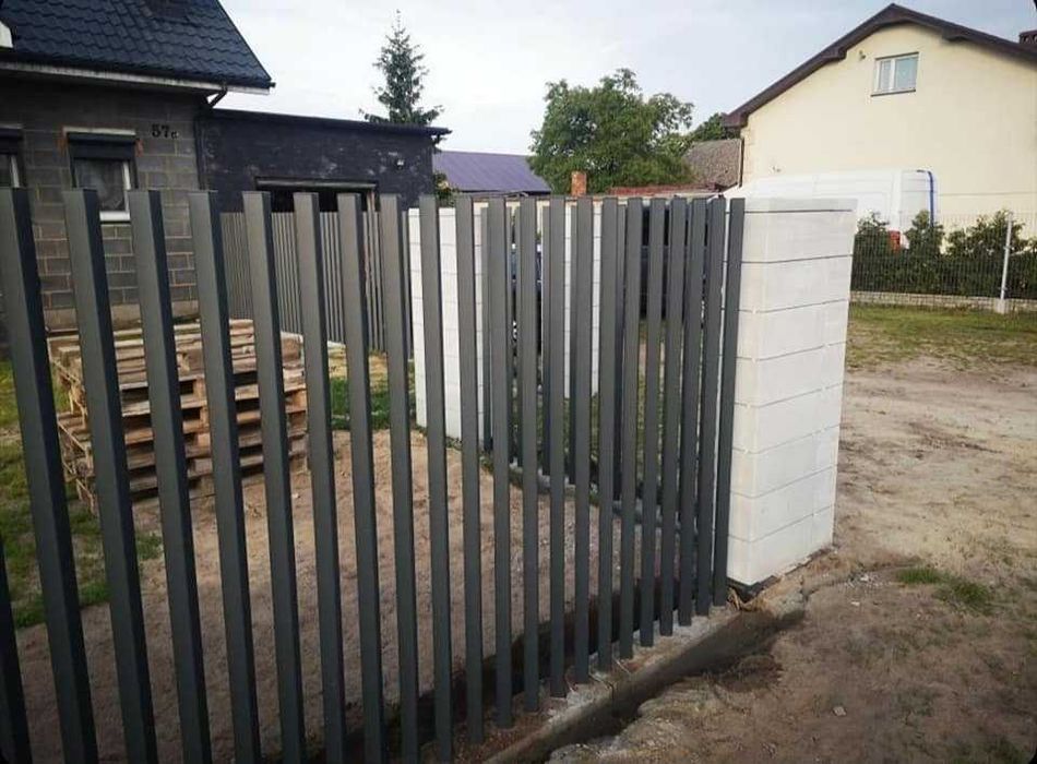 Ogrodzenie Palisadowe Pionowe Blok Monolityczne Bloki Betonowe Oporowe