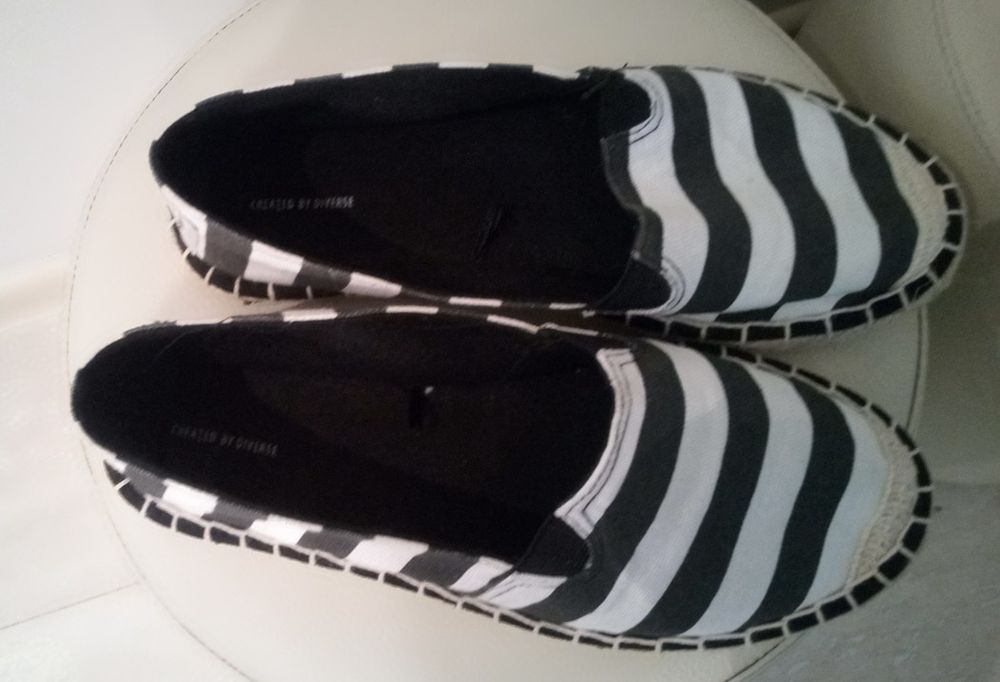 Espadryle Diverse biało czarne r.38