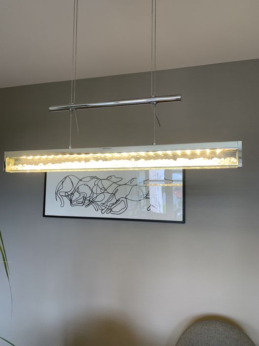 Lampa wisząca listwa LED nad stół z kryształami