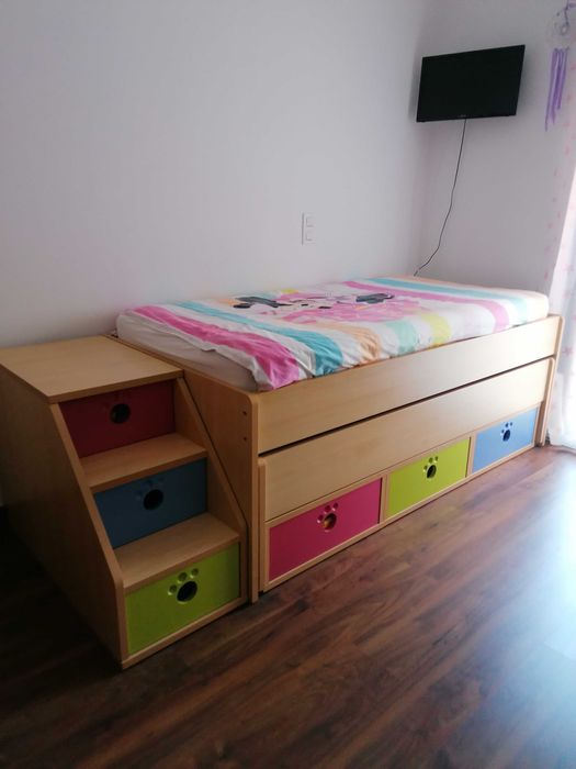 Cama Dupla De Criança C/ Gavetas