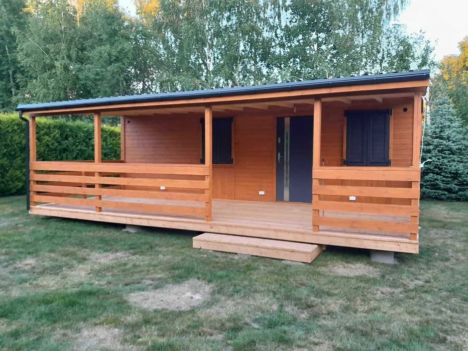 Domki drewniane 8mx3,2m ocieplone holenderskie, angielskie