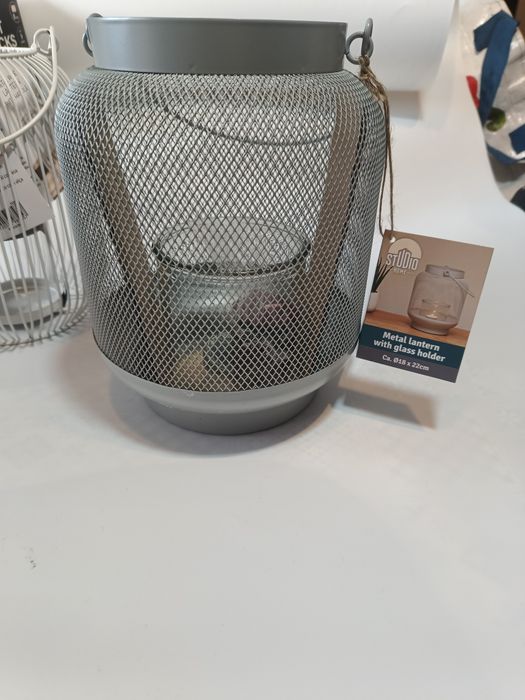 Lampion studio Home metal 22 cm plus wkład swieczka