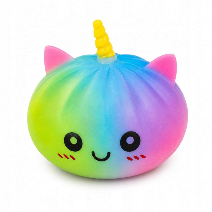 Gniotek Pierożek Jednorożec Unicorn Tęczowy 10cm bułeczka Rainbow dim