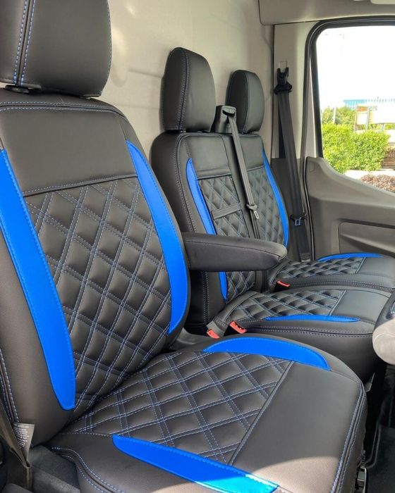 Pokrowce na fotele do Ford Transit Custom 3 os. Pikowane Szyte ręcznie